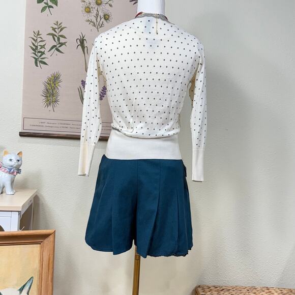 Turquoise Lace Trim Shorts Shoujo Girl JFashion Girly Lolita Harajuku Kawaii XS - Picture 3 of 9